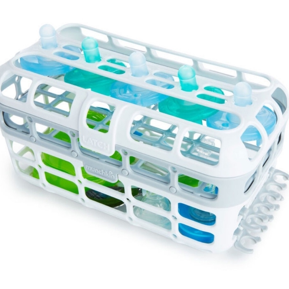Pink  Munchkin High Capacity Dishwasher Basket